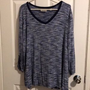 Avenue Blue 3/4 Sleeve Top